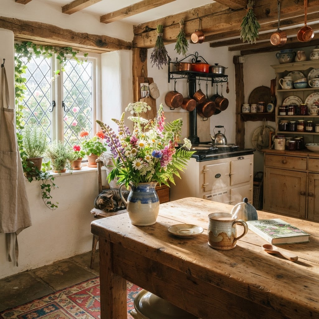 The warm heart of an English country kitchen.