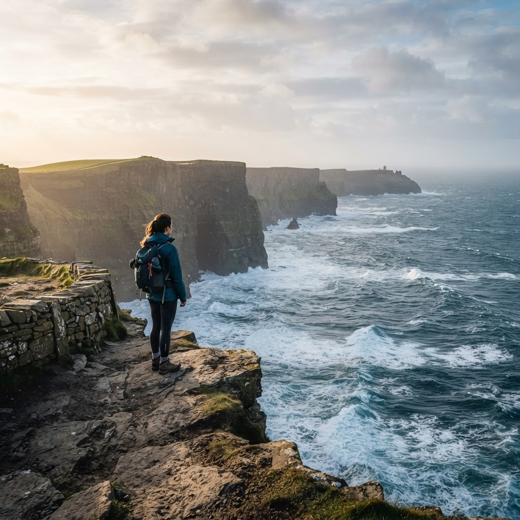 The breathtaking view from the top of the Cliffs of Moher.