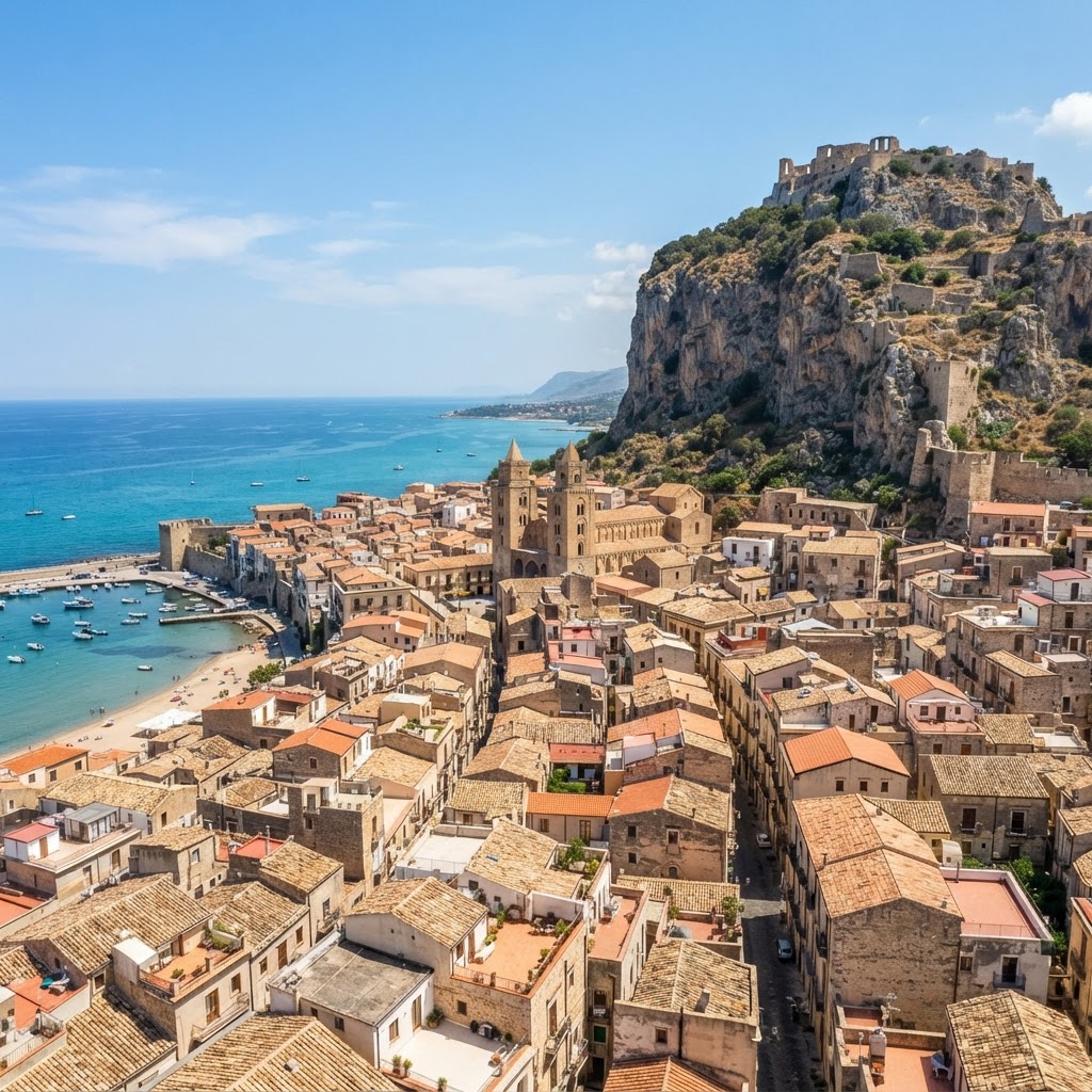 Sicily’s Dramatic Coastal Cliffs: A Traveler's Guide 4 The iconic cliffside view of Cefalù and its ancient Rocca.