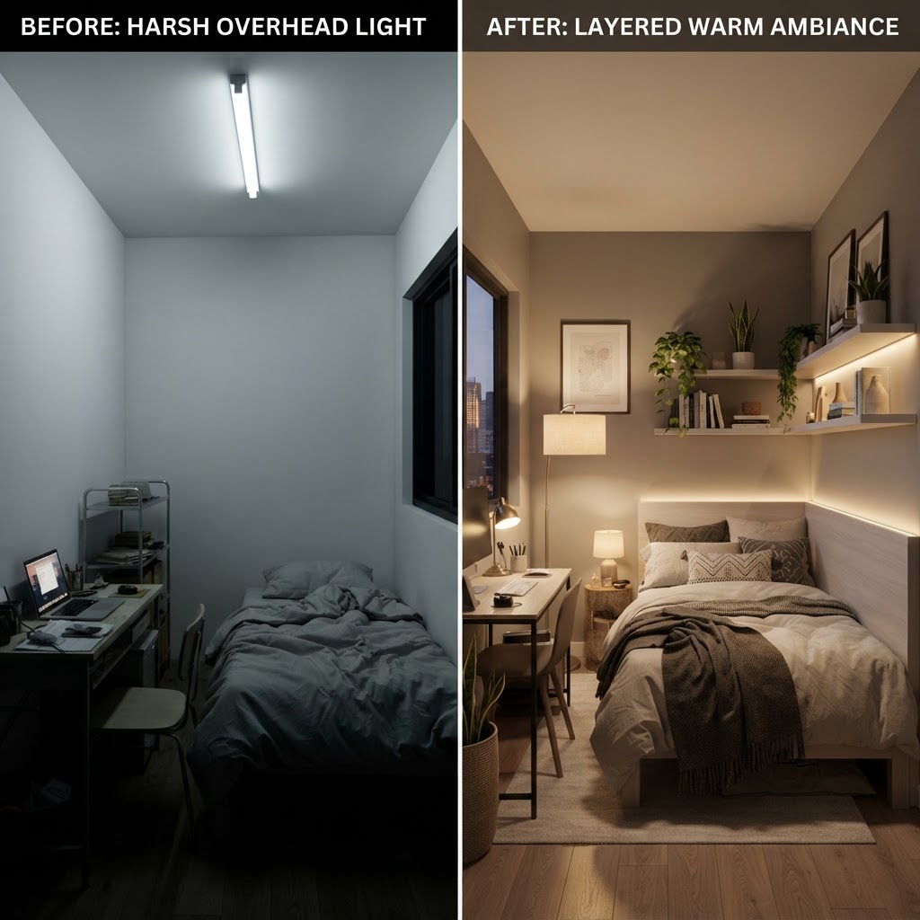 Proper lighting design changes the perceived size of a room.