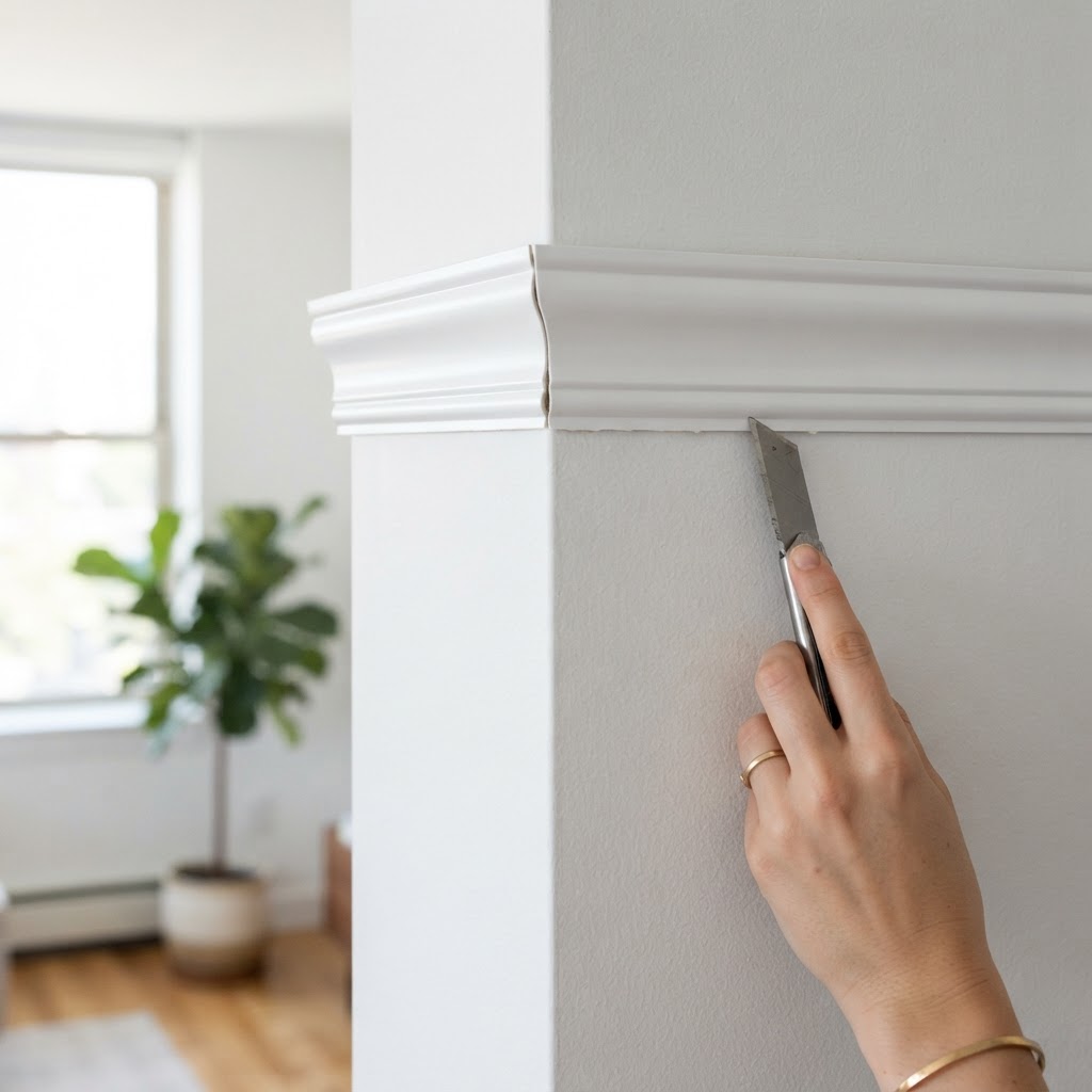 Adding temporary moldings creates architectural character that feels permanent but is easy to remove.