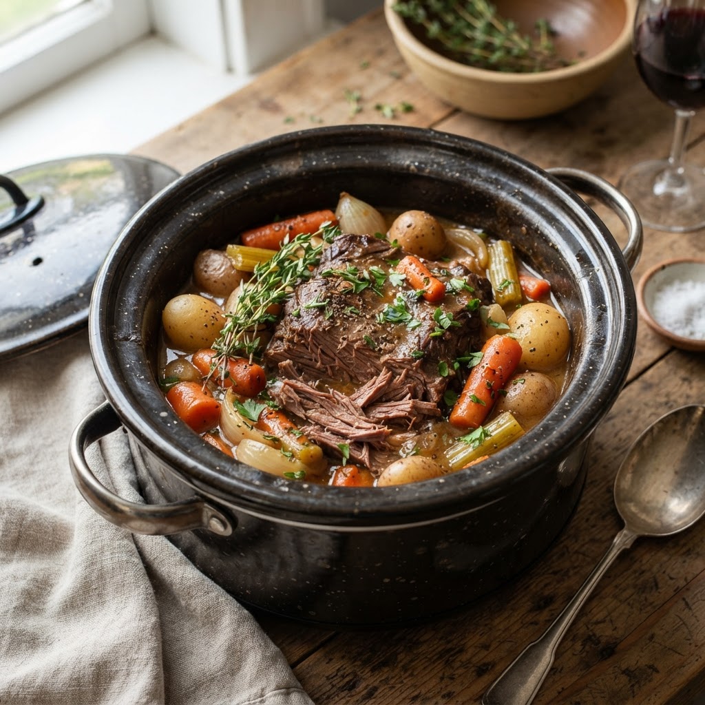A perfectly cooked, melt-in-your-mouth pot roast.