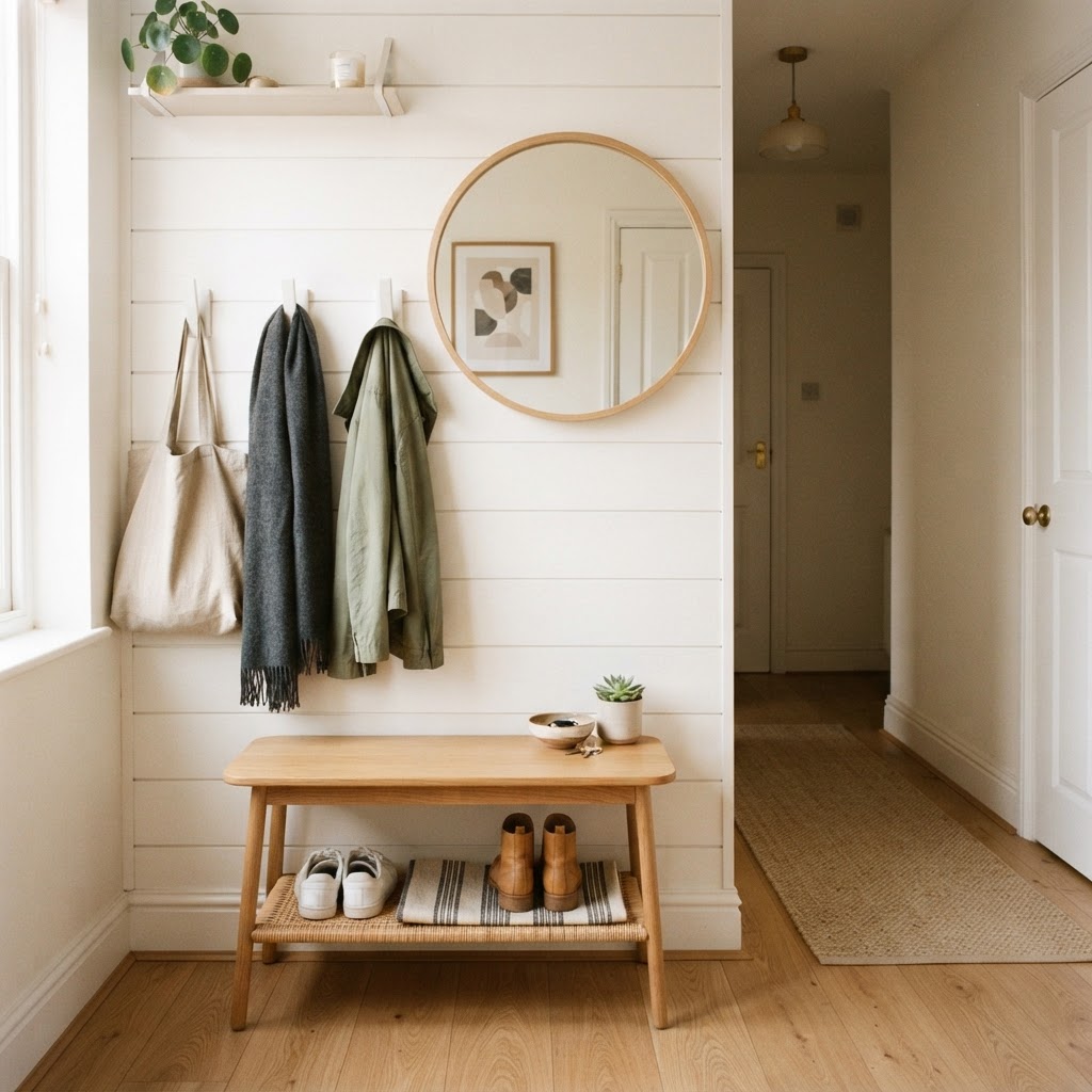 Vertical storage saves floor space.