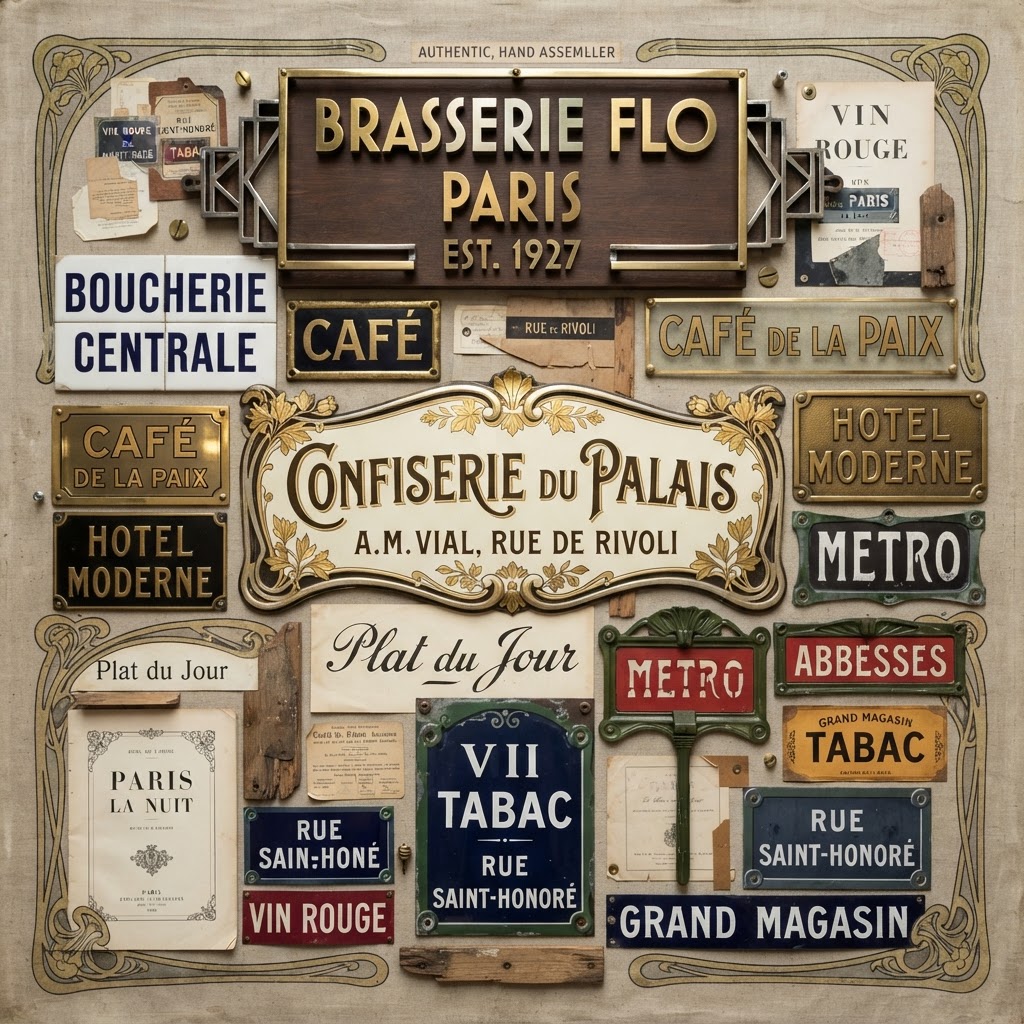 A collection of diverse Parisian typography styles for creative inspiration.