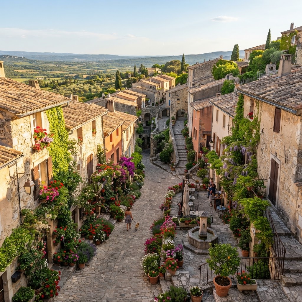Walking through the historic, stone-lined alleys of a Provençal village.
