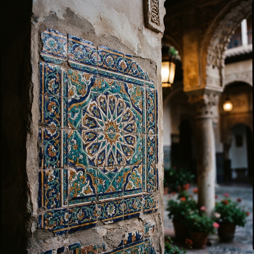 Intricate ceramic tiles are a hallmark of Seville's historic architecture.