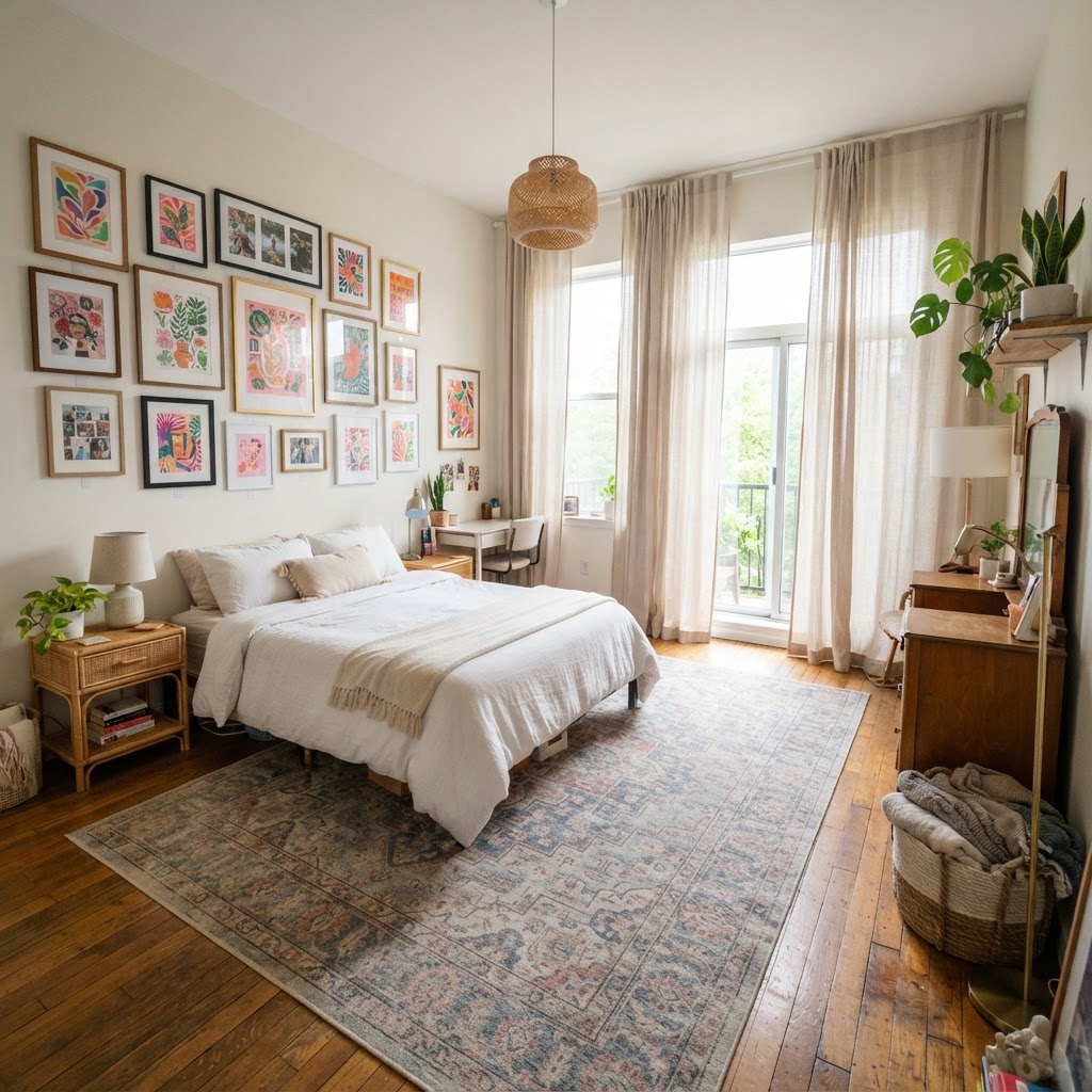 Use temporary decor to add personality to rental walls.