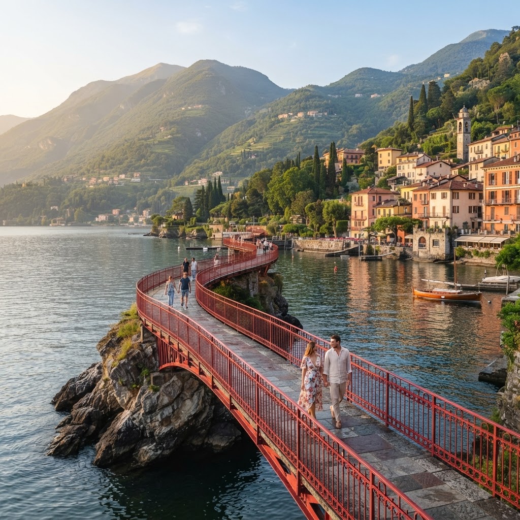 Varenna's famous 'Walk of Lovers' offers unparalleled romantic views.