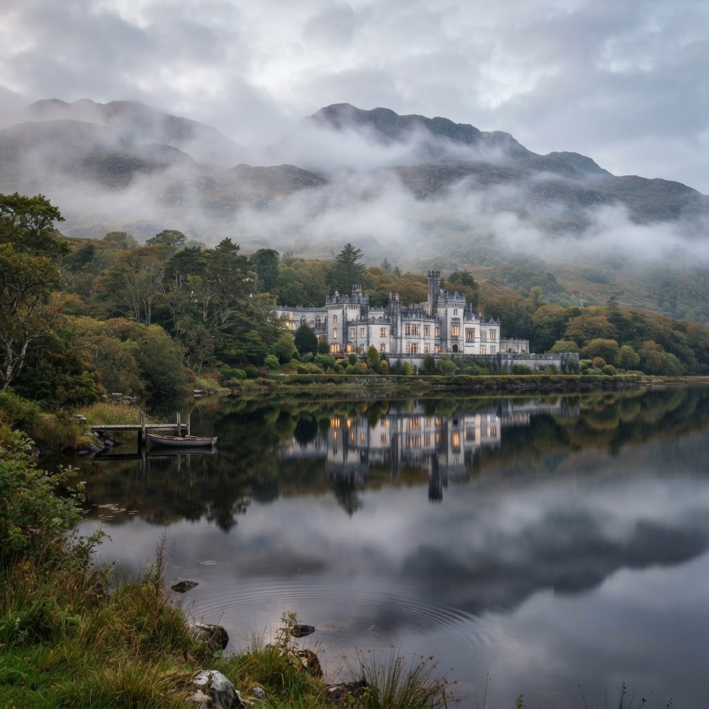 The picturesque Kylemore Abbey in the heart of Connemara.