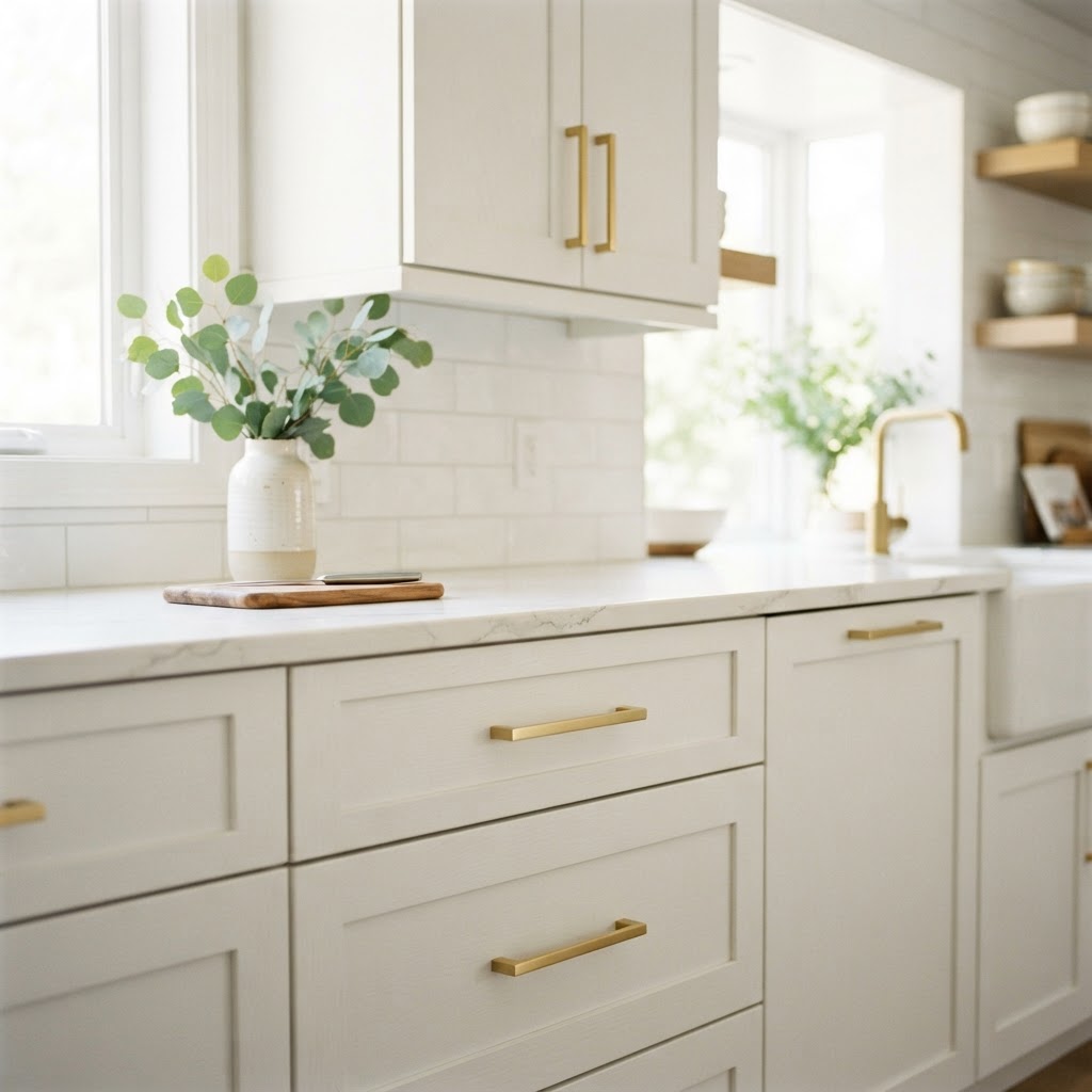 Small hardware swaps offer a high-impact, low-cost way to make a kitchen feel custom.