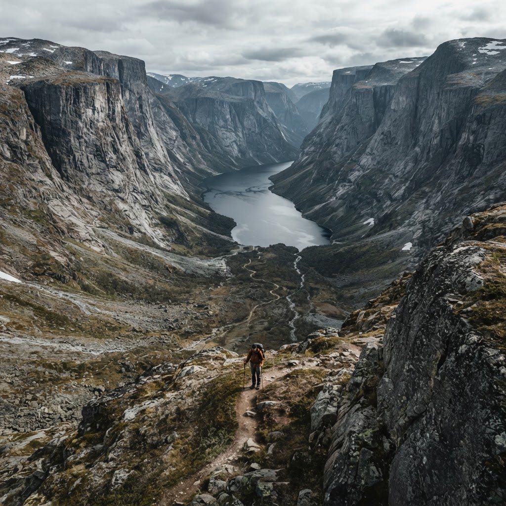 Finding true scale and silence in a remote Norwegian fjord valley.