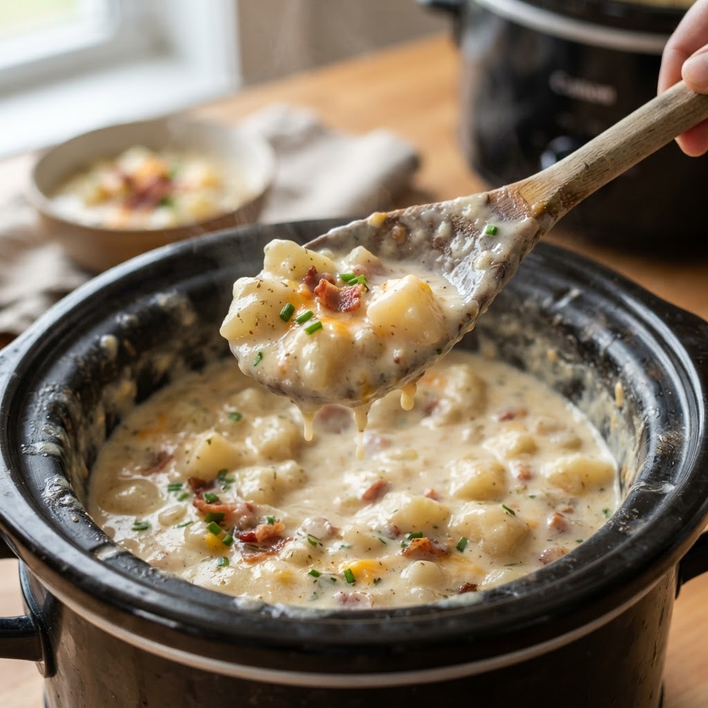 The perfect, thick, and creamy texture of a slow-cooked meal.