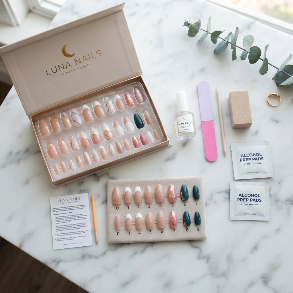 Organize your press-on nail kit to make home applications a breeze.