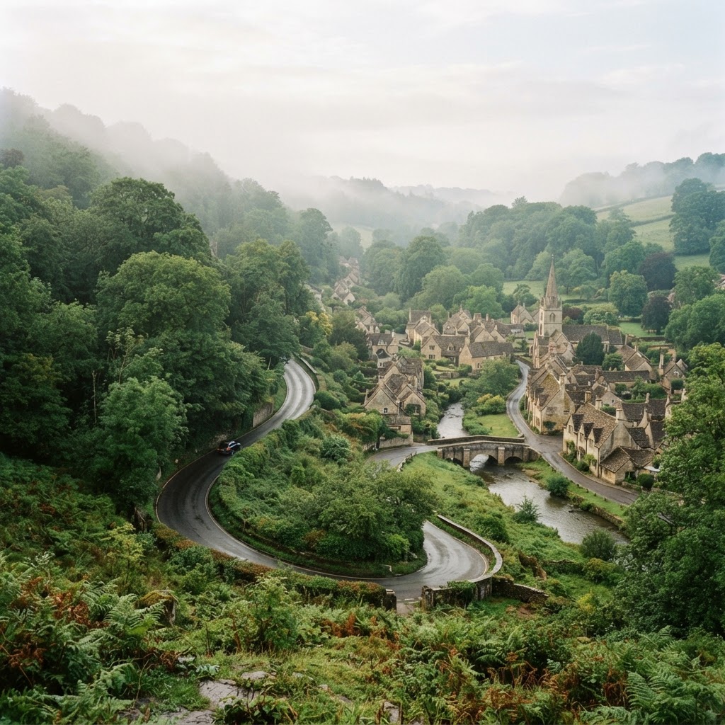 The breathtaking view of the valley surrounding the village.