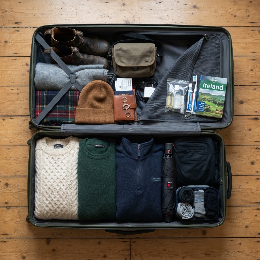 Efficient packing ensures you are prepared for all of Ireland's weather.