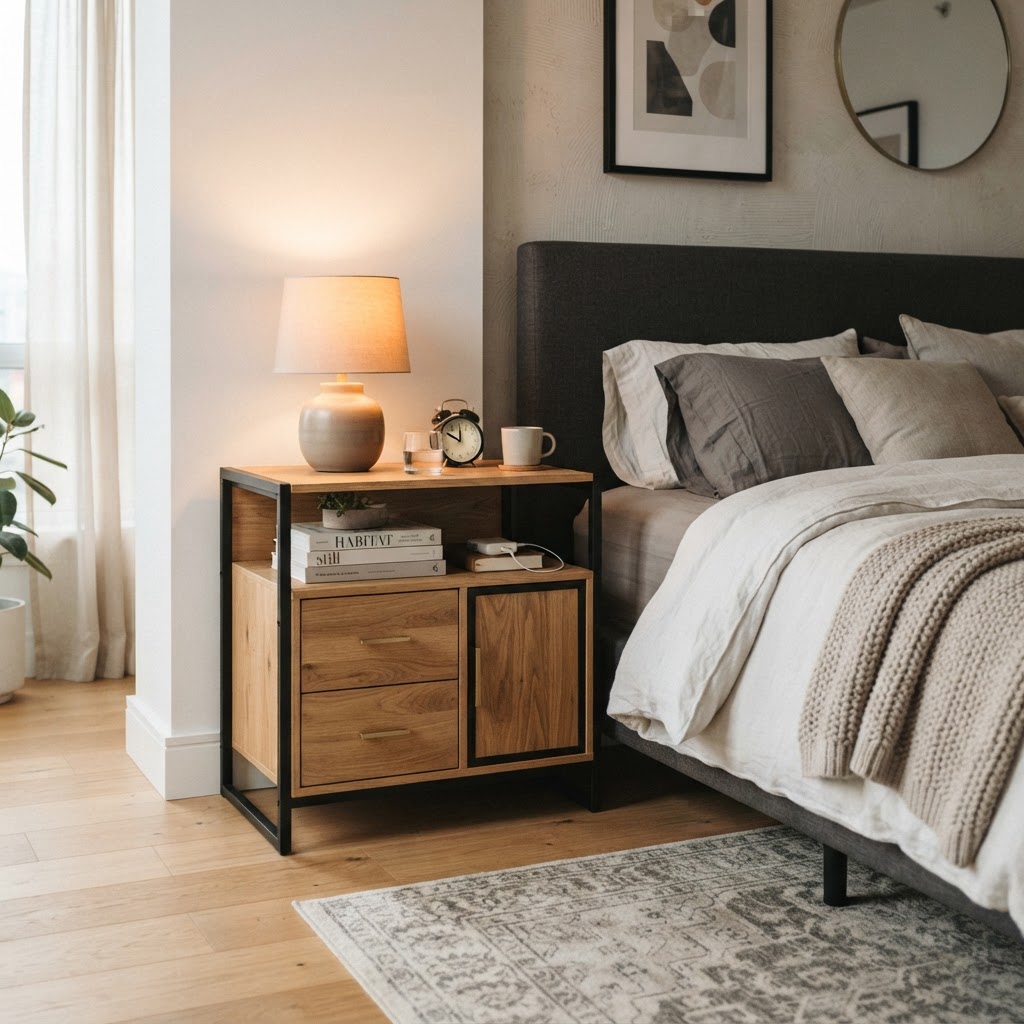 Choose nightstands that provide extra storage drawers.