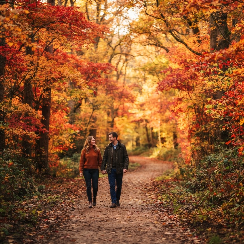 Strolling through the colorful trees of Westonbirt Arboretum.