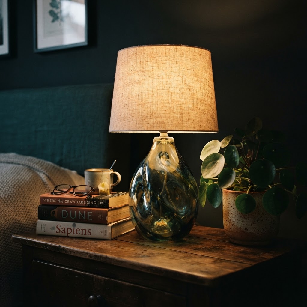 Soft, warm lighting makes any reading nook feel like a sanctuary.