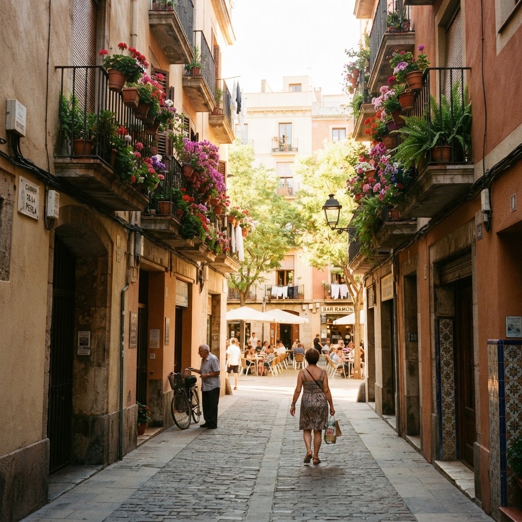 Gràcia’s quaint, flower-filled streets capture the essence of a romantic indie film.