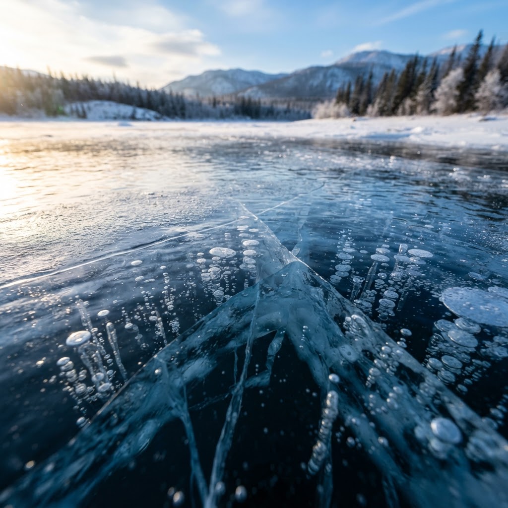 The crystalline beauty of Arctic ice reveals the power of nature.