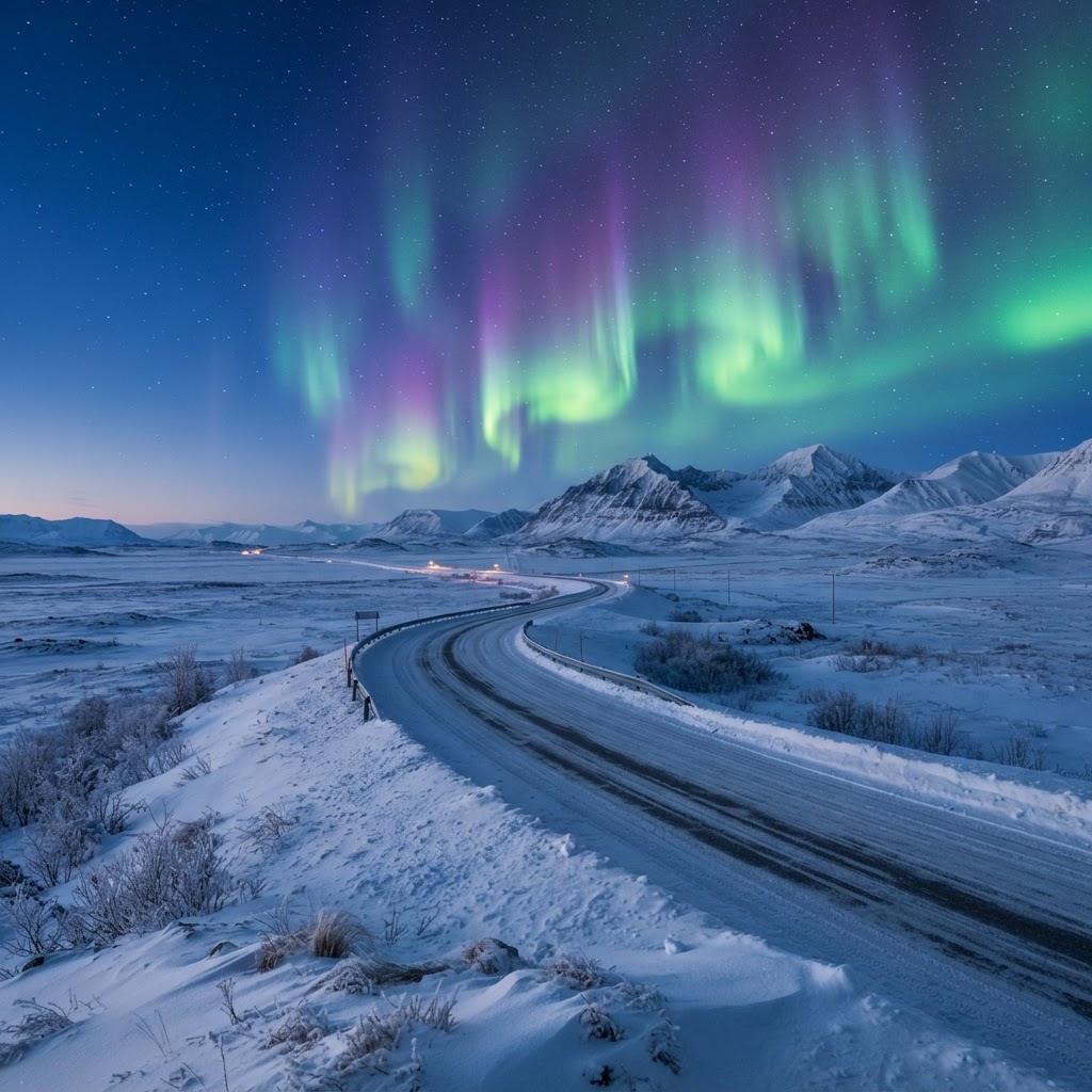 The breathtaking beauty of the Arctic north during a winter night.