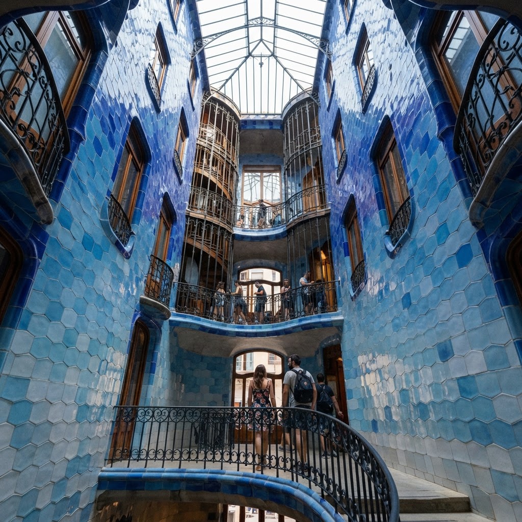 The light-filled central atrium designed to illuminate the residence.