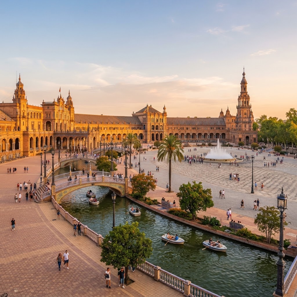 The breathtaking Plaza de España is a highlight of any trip to Seville.