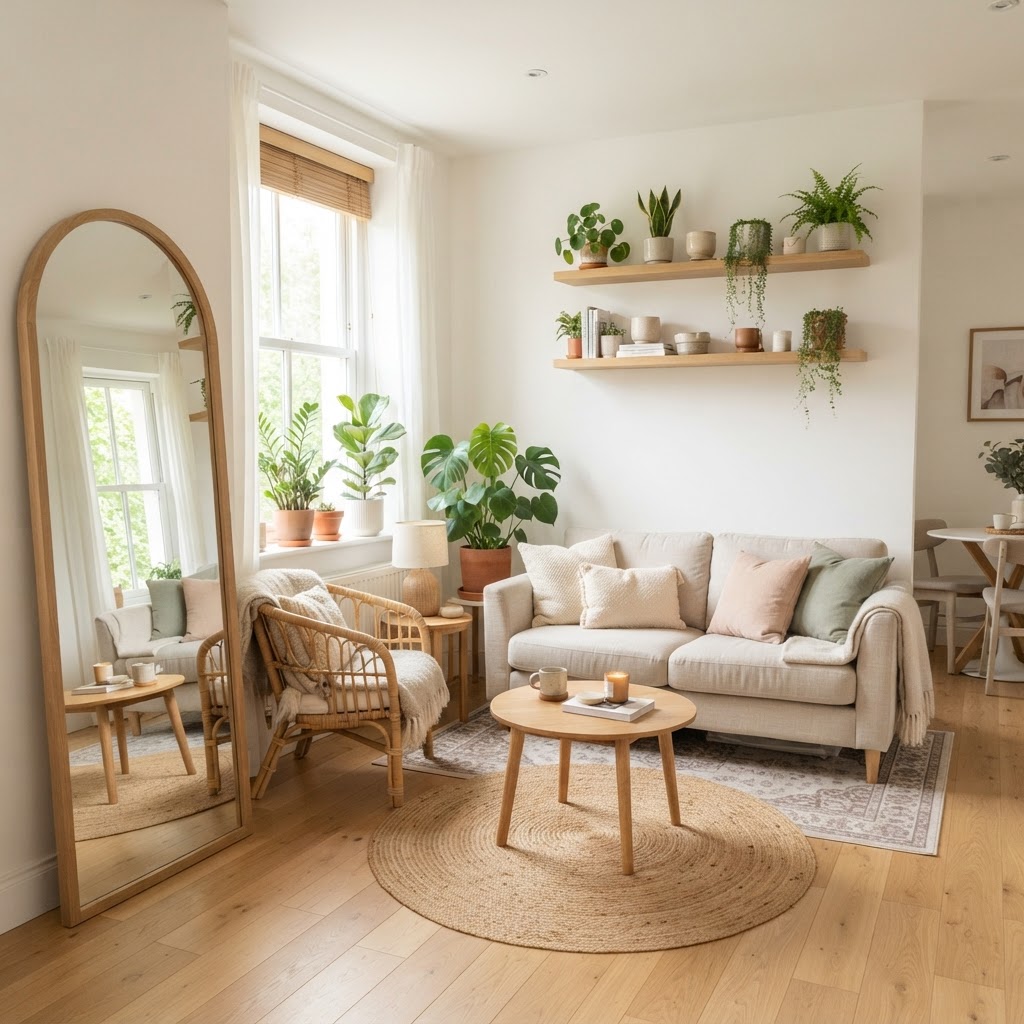 Mirrors help brighten up small, tight spaces.