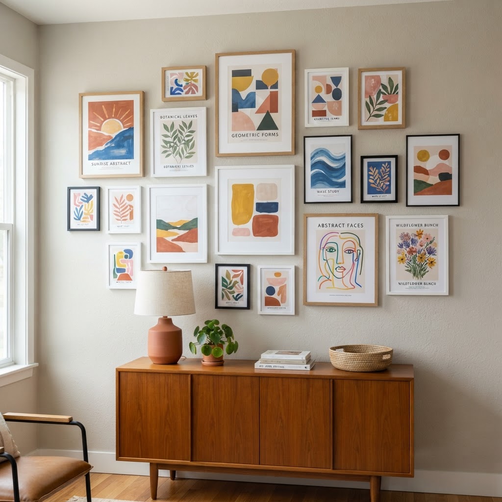 Gallery walls are a great way to personalize rental walls without damage.