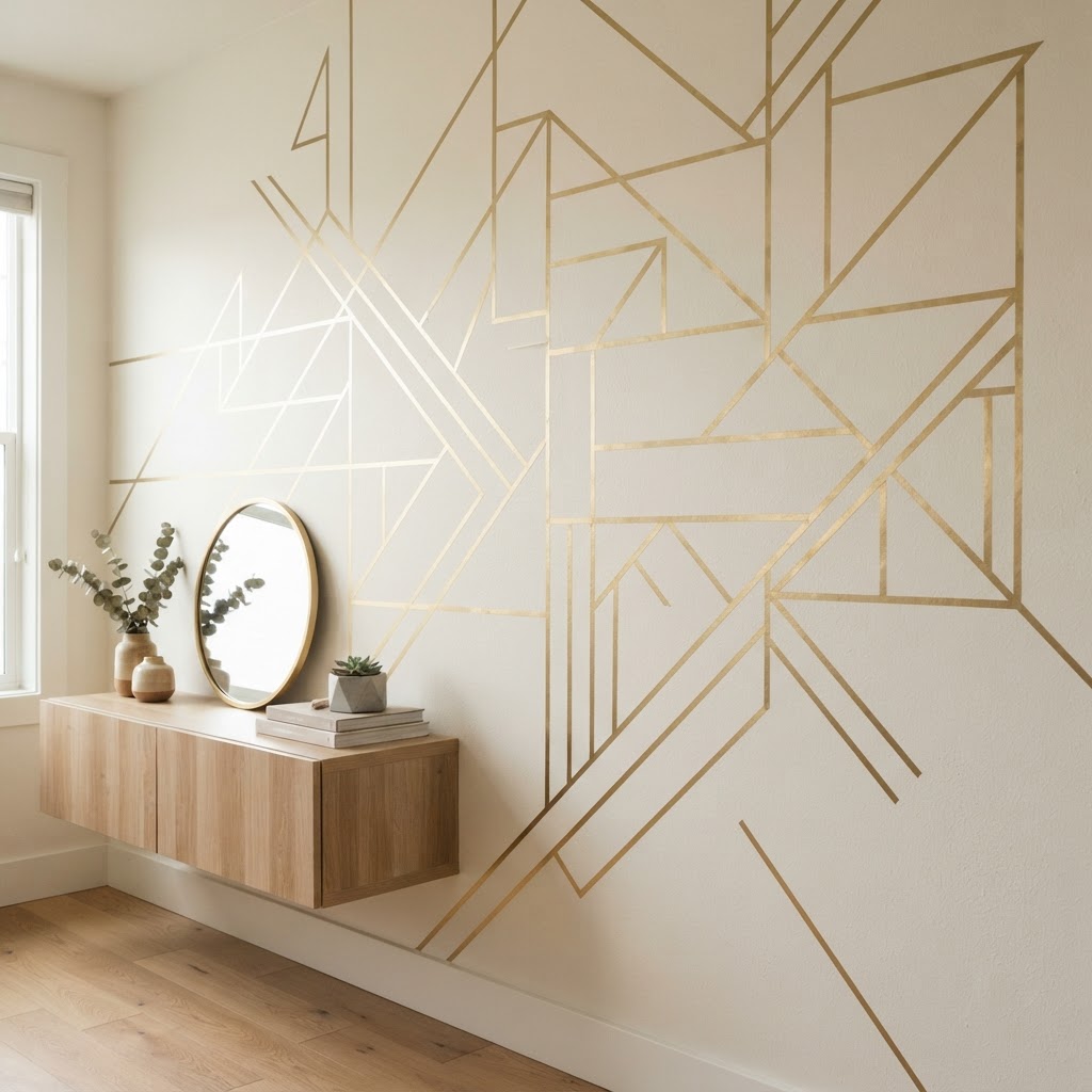 Washi tape can create stunning, modern, and removable wall art.