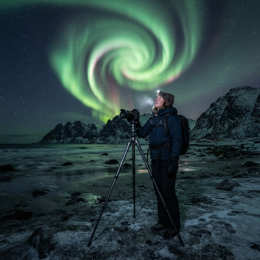 When the Sky Turns Green in Norway: A Guide to the Aurora 4 Capturing the vibrant colors of the aurora on the coast of Lofoten.