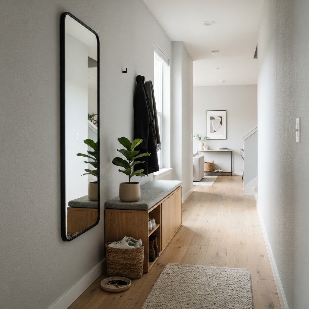 Light walls and mirrors make small spaces feel open and inviting.