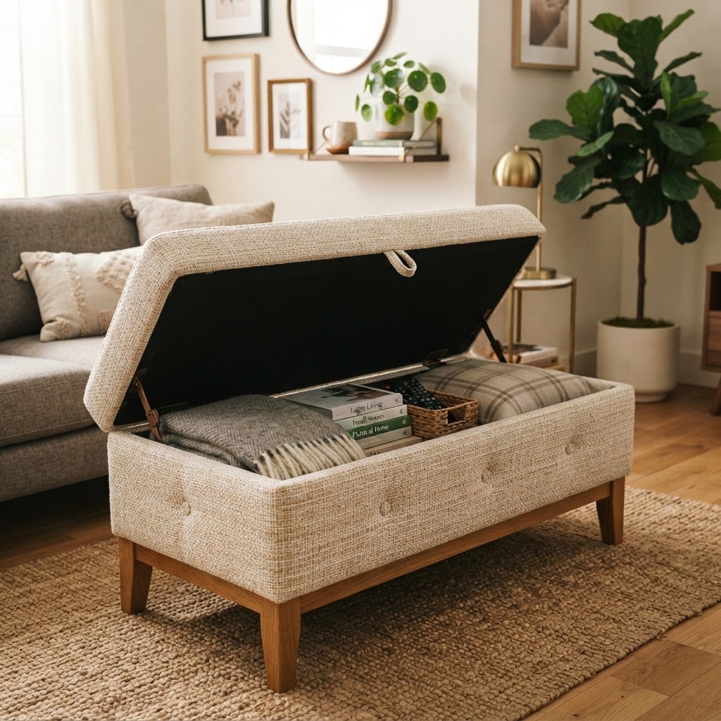 Choose furniture that serves two purposes to save precious square footage.