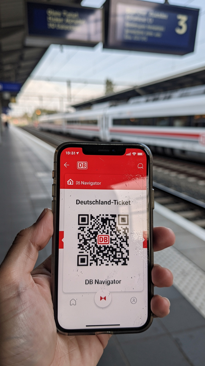 The digital Deutschland-Ticket displayed on the DB Navigator app is your key to affordable travel.