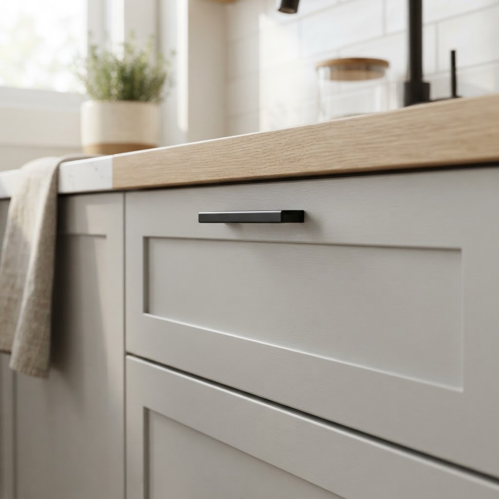 Updating hardware is a simple way to modernize your kitchen.