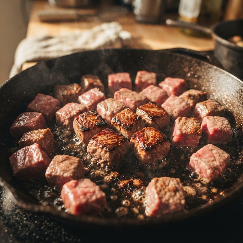 Properly searing meat is the secret to a deeper flavor profile.