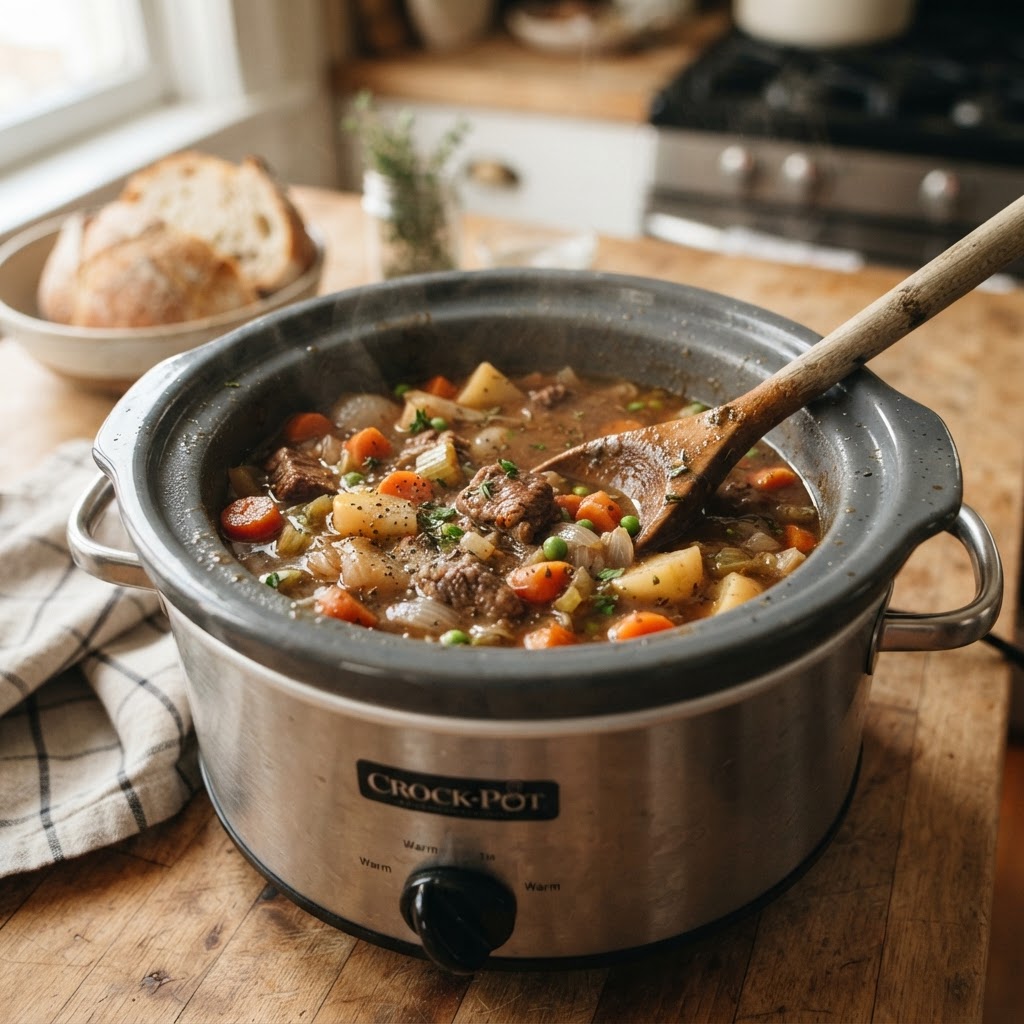 Slow cooking allows for the most tender beef and flavorful gravy imaginable.