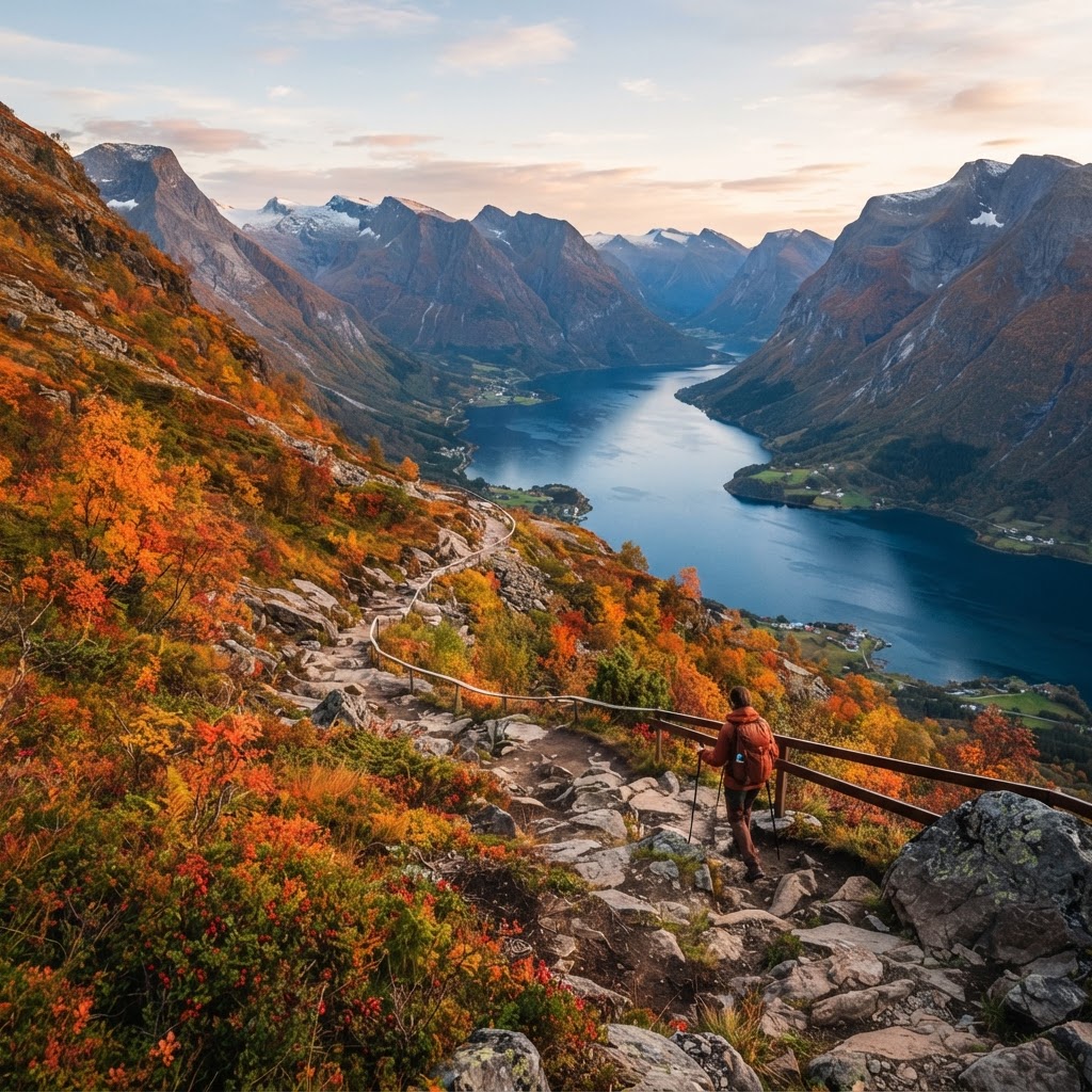 Hiking trails offer a personal connection to the fjord landscape.