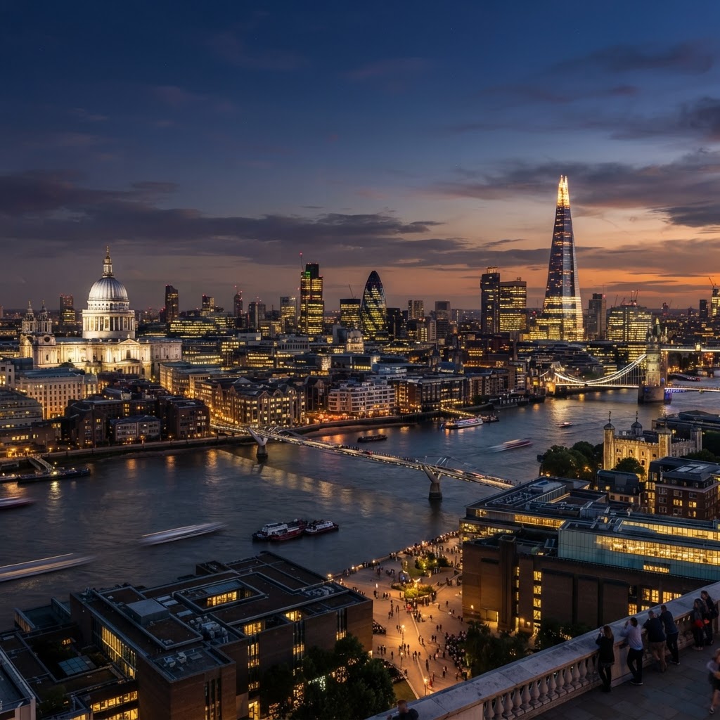 The London skyline provides a perfect backdrop for a classic sightseeing trip.