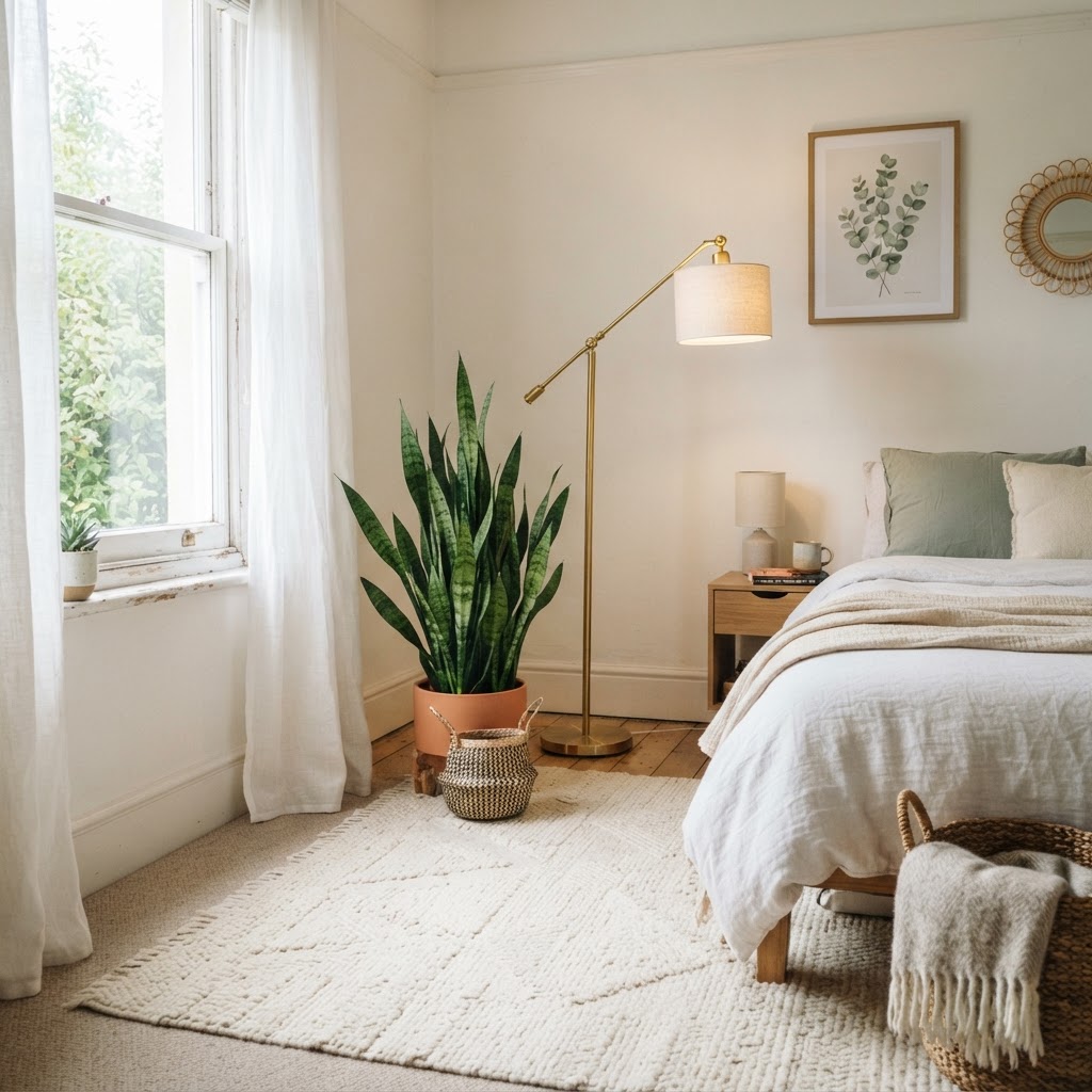 Add greenery and rugs to instantly warm up a rental space.