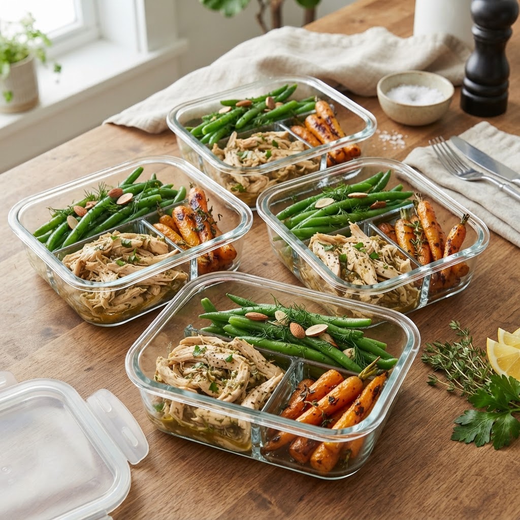 Nutritious chicken meal prep for busy weeknights.
