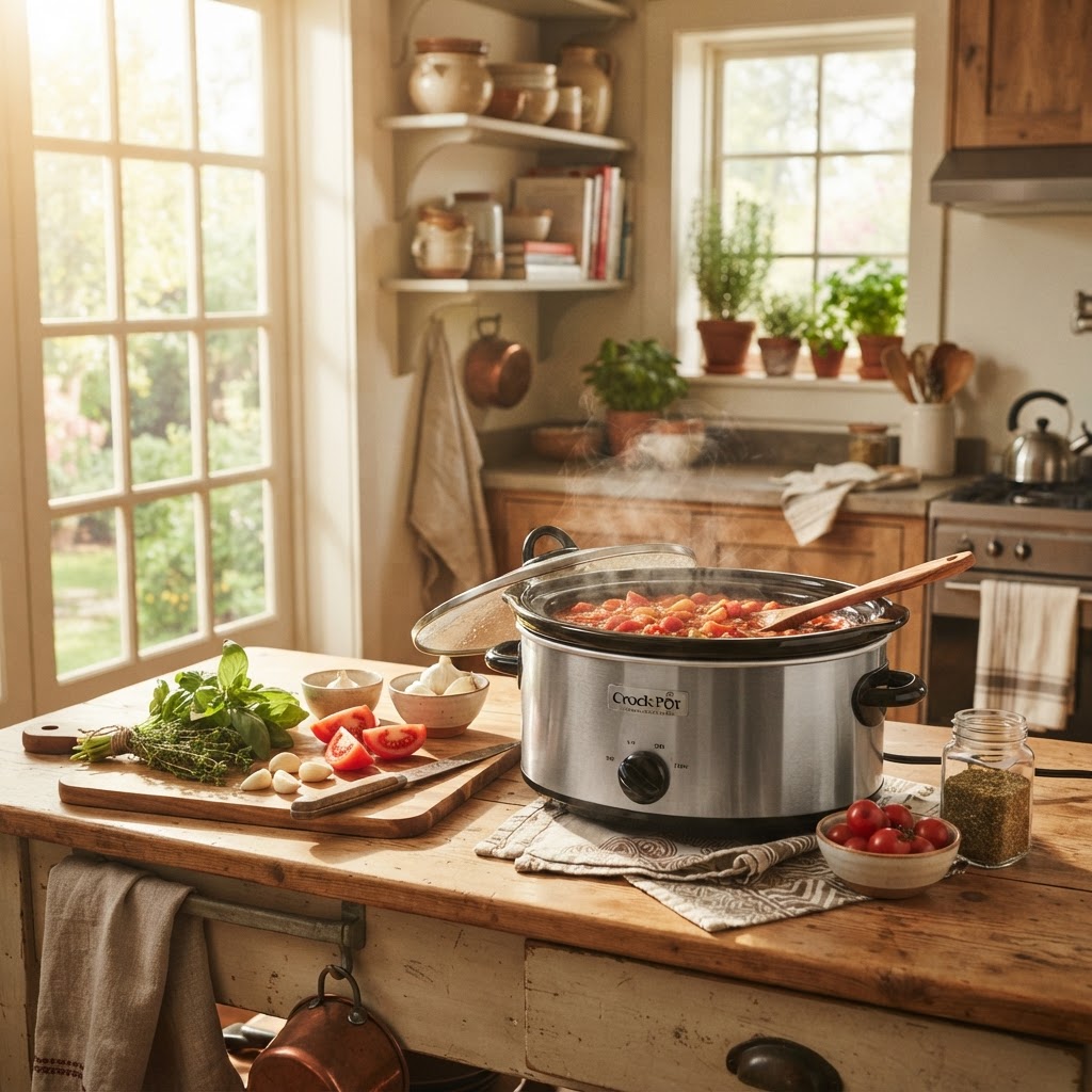 Preparing the ingredients for your next slow cooker meal.