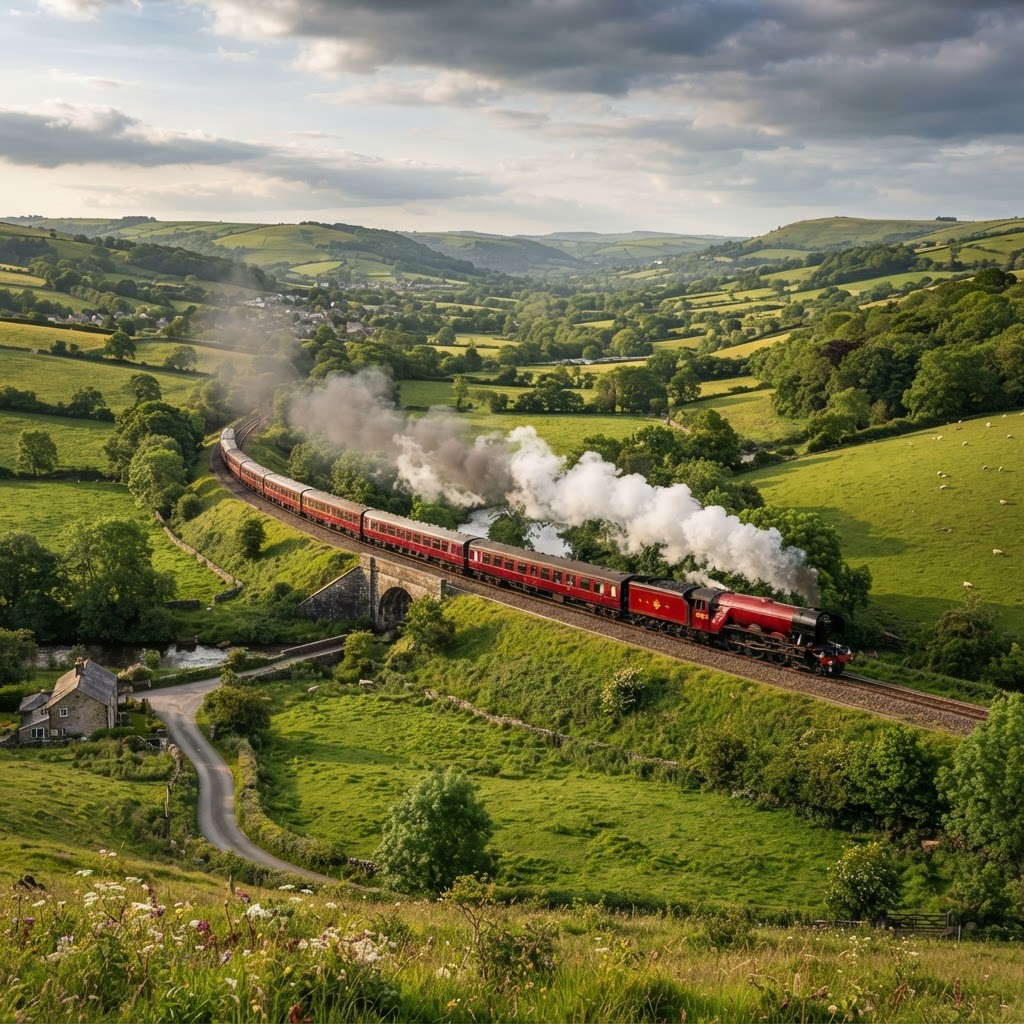 Trains offer the most beautiful views of the English countryside.