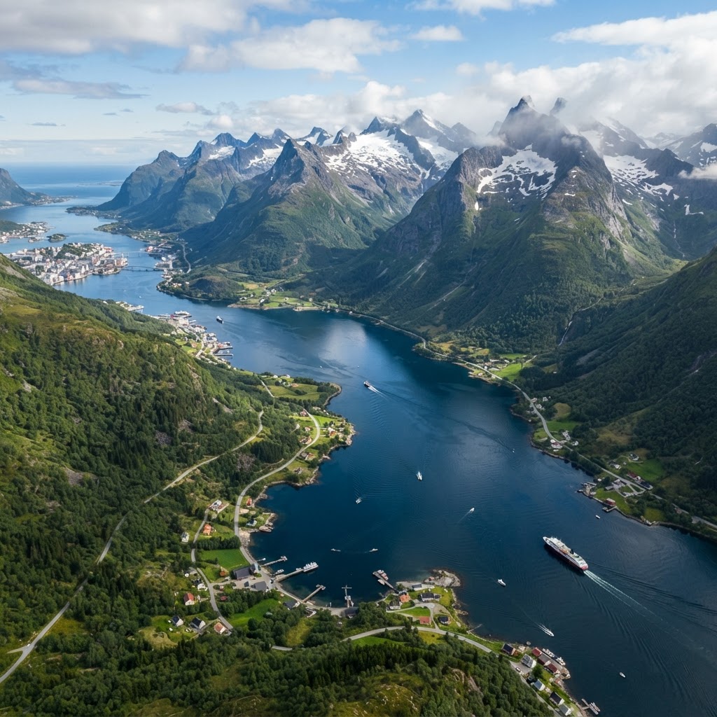 The dramatic landscape of the Sunnmøre Alps.