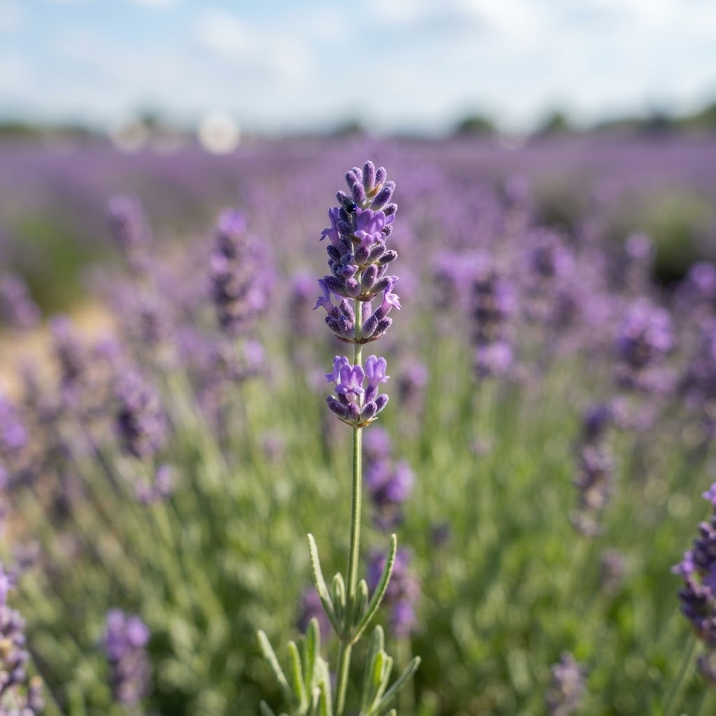 Close-up shots highlight the intricate detail and deep purple hues of French lavender.
