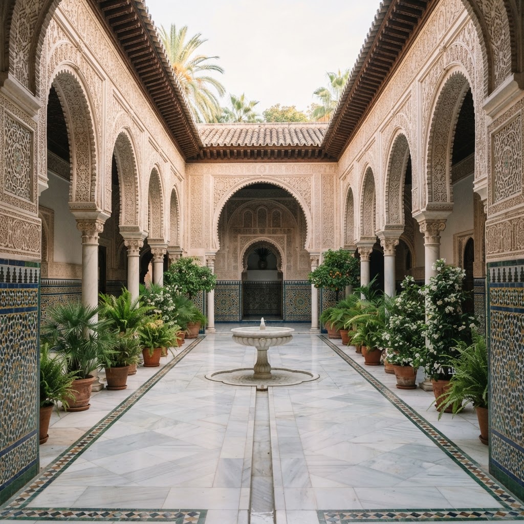 The intricate tile work and calm fountains of Seville's hidden courtyards are architectural masterpieces.