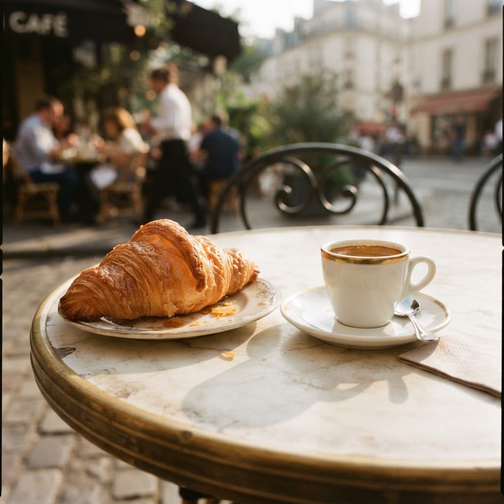 Elegant European Street Aesthetic: Paris Morning Café Walks 3 The simple, exquisite pleasures of a Parisian breakfast.