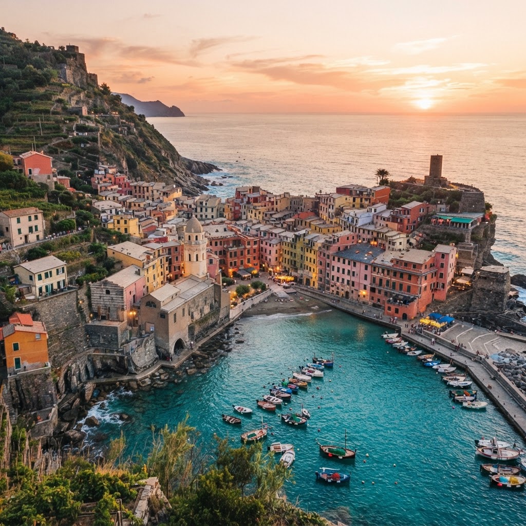 The serene and colorful architecture of a hidden Ligurian village.