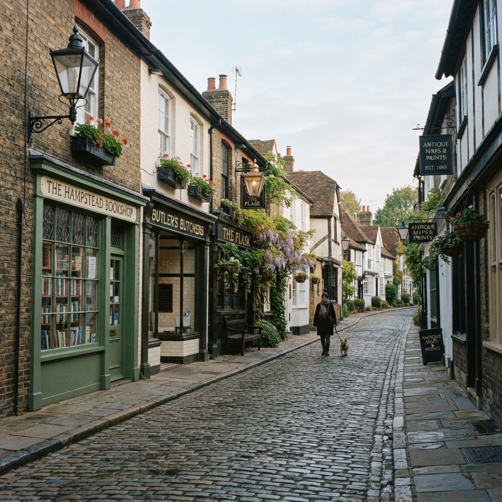 The historic charm of Hampstead's backstreets.