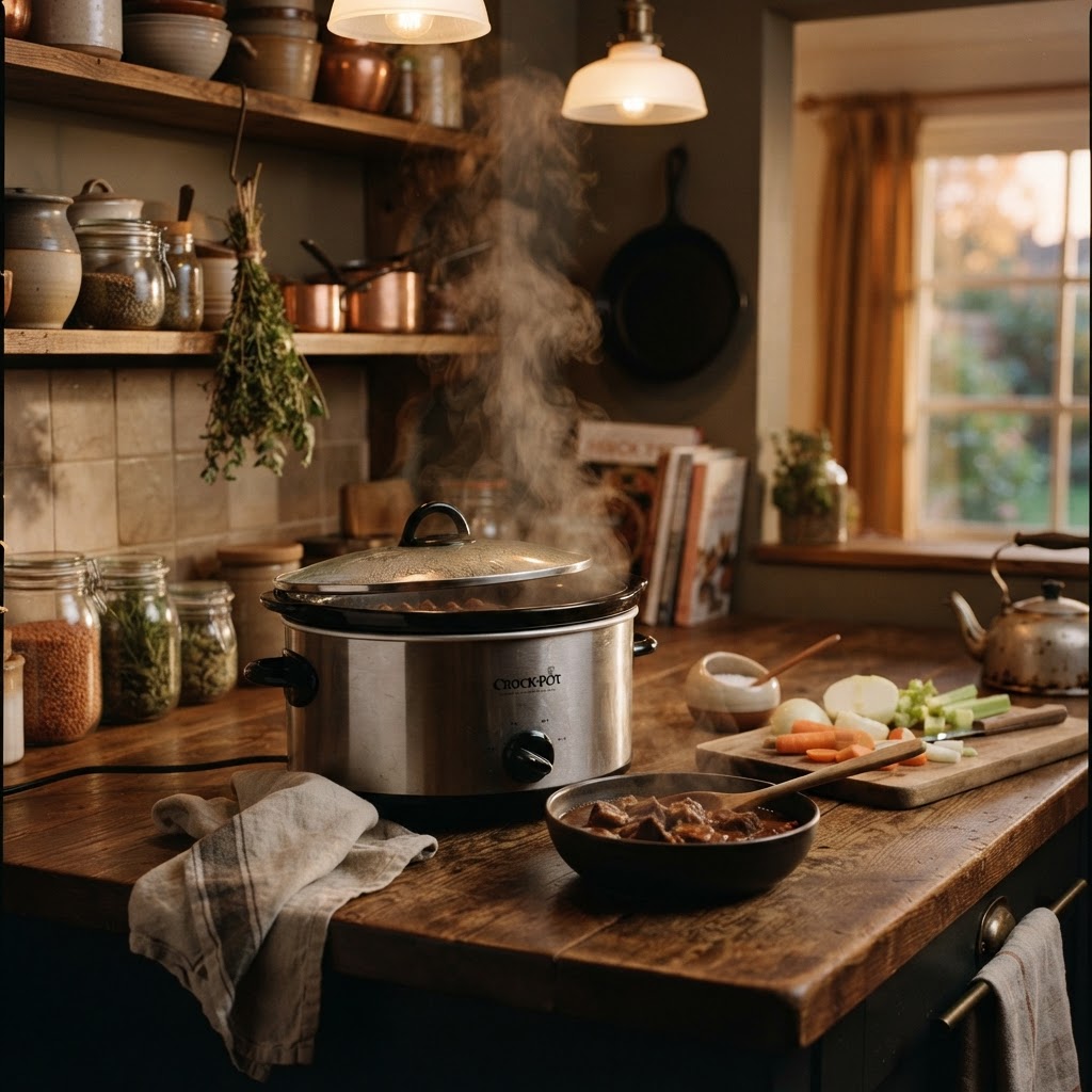 A modern slow cooker makes preparing dinner effortless.